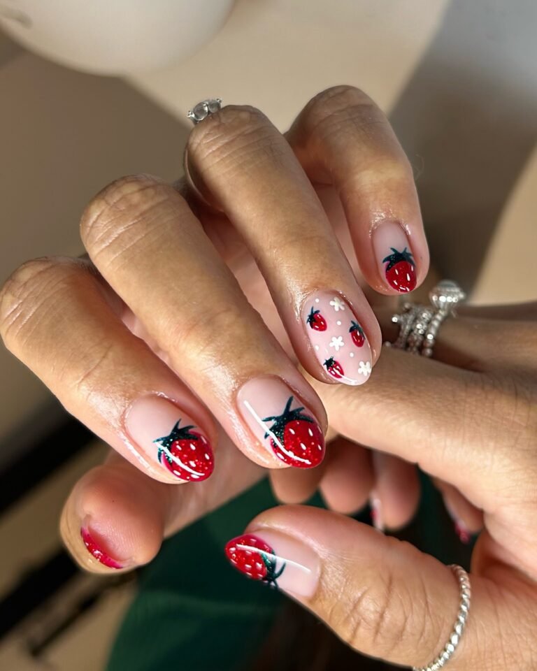 Strawberry Nails Inspo: This Sweet Nail Trend Is Taking Over Pinterest