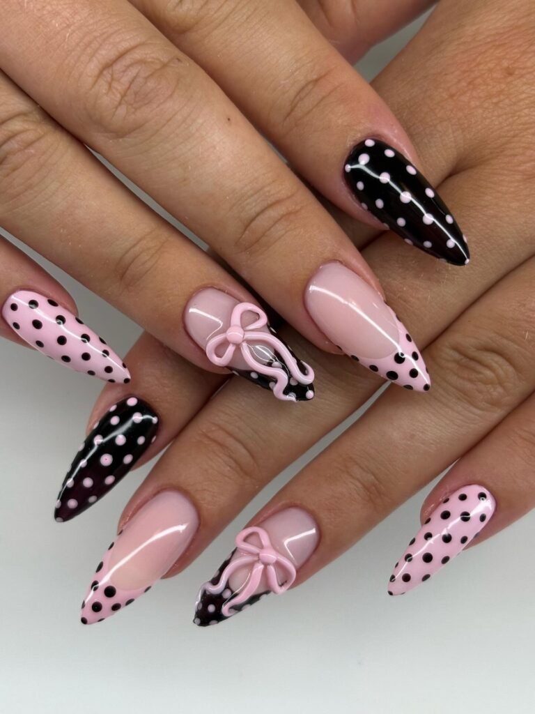 Polka Dot French Tip Nail Ideas for a Chic, Trendy & Playful Manicure