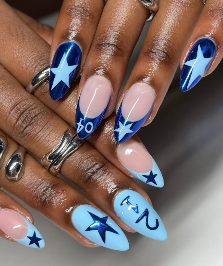 Stunning Blue cat eye nails Ideas for a Trendy Look
