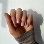 Sheer pink short nails with natural everyday shine